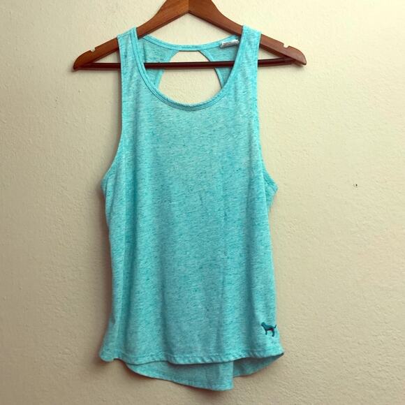 PINK Victoria's Secret Activewear Space Dye Blue Tank Top Size XS - Picture 1 of 7